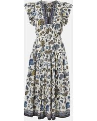 Ulla Johnson - Robe Midi Kairi Imprimee En Coton Melange - Lyst
