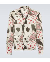 Bode - Ace Of Spades Printed Ramie Shirt - Lyst
