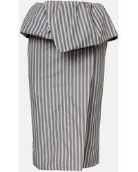 Dries Van Noten - Striped Cotton Poplin Midi Skirt - Lyst