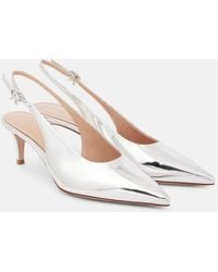 Gianvito Rossi - 55 Metallic Leather Slingback Pumps - Lyst