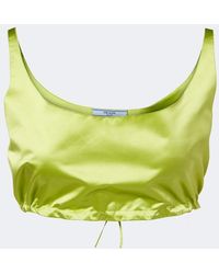 Prada - Silk Duchesse Crop Top - Lyst