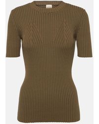 Tod's - Short-sleeve Ribbed-knit Cotton Top - Lyst