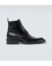 Saint Laurent - Ian Leather Lace-Up Boots - Lyst