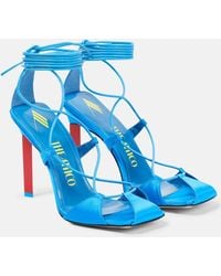 The Attico - Adele Lace-up Satin Sandals - Lyst