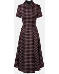 Emilia Wickstead - Jody Houndstooth Wool-Blend Midi Dress - Lyst