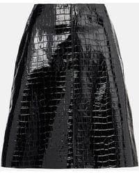 TOTEME - Croc-Effect Leather Miniskirt - Lyst