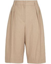 Brunello Cucinelli Exclusive To Mytheresa – Cotton And Linen Bermuda Shorts - Natural