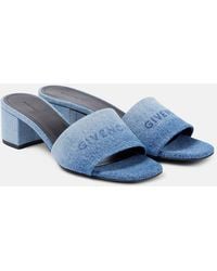 Givenchy - Logo Denim Mules - Lyst
