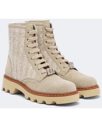 Roger Vivier - Viv' Rangers Truck Knitted Suede Ankle Boots - Lyst