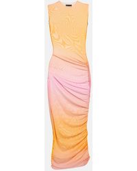 Louisa Ballou - Ruched Midi Dress - Lyst