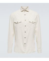 Brunello Cucinelli Western Cotton Shirt - White