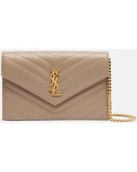 Saint Laurent - Cassandre Matelasse Envelope Leather Wallet On Chain - Lyst