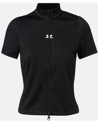 Courreges - Top Interlock De Jersey Con Cremallera Y Logo - Lyst
