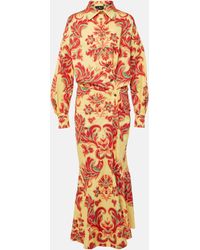 Etro - Printed Cotton And Silk Maxi Dress - Lyst