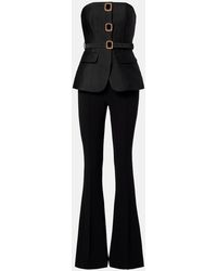 Self-Portrait - Embellished Strapless Taffeta Jumpsuit - Lyst