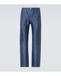 Etro - Slim-Fit Straight-Leg Printed Silk-Twill Trousers - Lyst