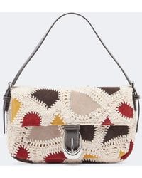 STAUD - Harlow Small Suede And Crochet Shoulder Bag - Lyst