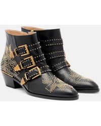 Chloé - Boots Susanna Nappa Leather Black Rivets Gold - Lyst
