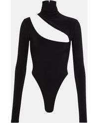 LAQUAN SMITH - Turtleneck Asymmetrical Cutout Bodysuit - Lyst