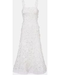 Carolina Herrera - Guipure Lace Midi Dress - Lyst