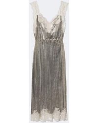 Rabanne - Lace-Trimmed Chainmail Midi Dress - Lyst