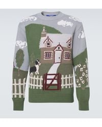 Junya Watanabe - Intarsia Cotton And Wool Sweater - Lyst
