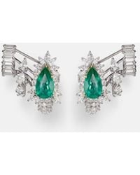 YEPREM - Reign Supreme 18Kt And Earrings With Diamonds And Emerald - Lyst