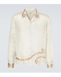 Bode - Lido Applique Semi-Sheer Shirt - Lyst
