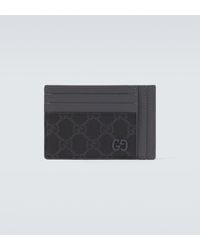 Gucci - Gg Canvas And Leather Card Holder - Lyst
