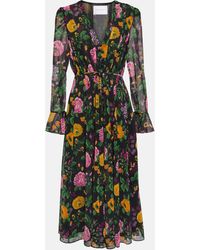 Carolina Herrera - Floral-print Belted Dress - Lyst