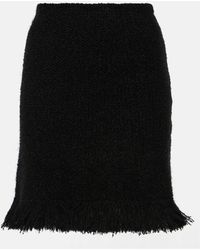 Chloé - High-rise Fringed Wool-blend Miniskirt - Lyst