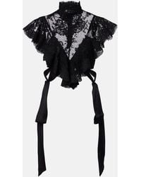 Zimmermann - Luna Ruffled Lace Crop Top - Lyst