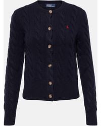 Polo Ralph Lauren - Cable-knit Wool And Cashmere Cardigan - Lyst