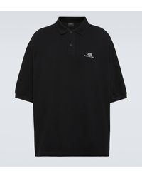 Balenciaga - Oversized Cotton Pique Polo Shirt - Lyst