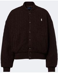 Polo Ralph Lauren - Cable-Knit Wool And Cashmere Bomber Jacket - Lyst