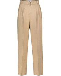 Frankie Shop Belted Straight Trousers - Natural