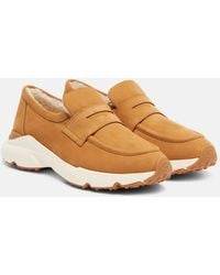 Tod's - Shearling-Lined Suede Sneakers - Lyst