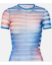 Jean Paul Gaultier - Printed Striped Mesh T-Shirt - Lyst