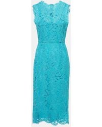 Dolce & Gabbana - Cotton-Blend Lace Midi Dress - Lyst