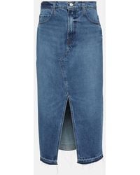 FRAME - The Midaxi Denim Midi Skirt - Lyst