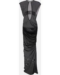 Jean Paul Gaultier - Embroidered Mesh Maxi Dress - Lyst
