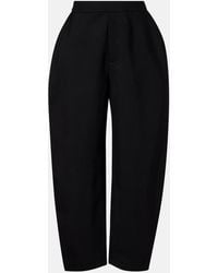 Rohe - High-Rise Crepe Barrel-Leg Pants - Lyst