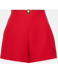 Valentino - Shorts de crepe de lana y seda - Lyst
