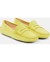 Tod's - Gommino Suede Moccasins - Lyst