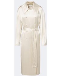 Loulou de Saison - Erika Double-Breasted Satin Coat - Lyst