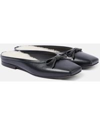 Brunello Cucinelli - Slippers Monili Aus Leder Mit Shearling - Lyst
