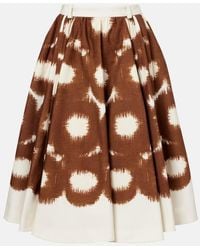 Prada - Printed Cotton Canvas Midi Skirt - Lyst