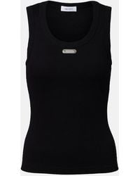 McQueen - Logo Ribbed-Knit Cotton Tank Top - Lyst