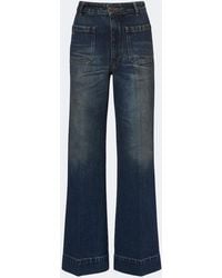 Victoria Beckham - Alina Faded Wide-Leg Jeans - Lyst