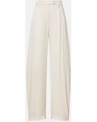 Brunello Cucinelli - Mid-Rise Silk Straight Pants - Lyst